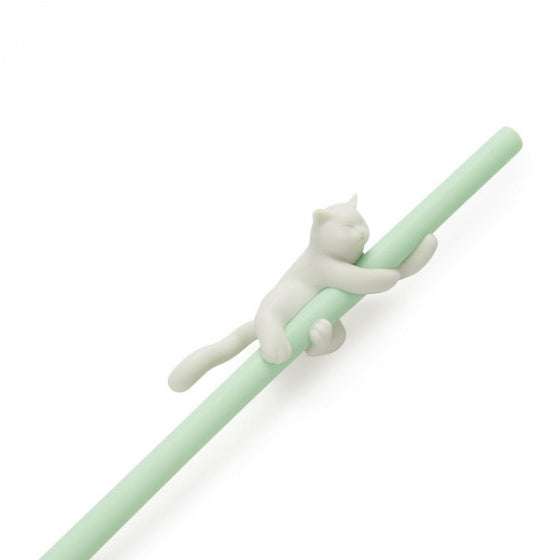herbruikbaar rietje Climber Cat 21 x 2,9 cm siliconen groen