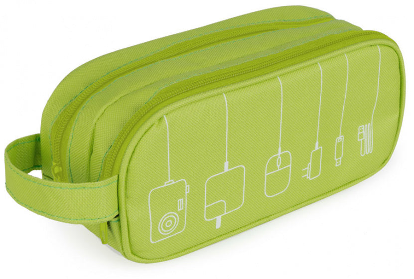 kabelorganizer 22,5 x 10,5 cm polyester groen