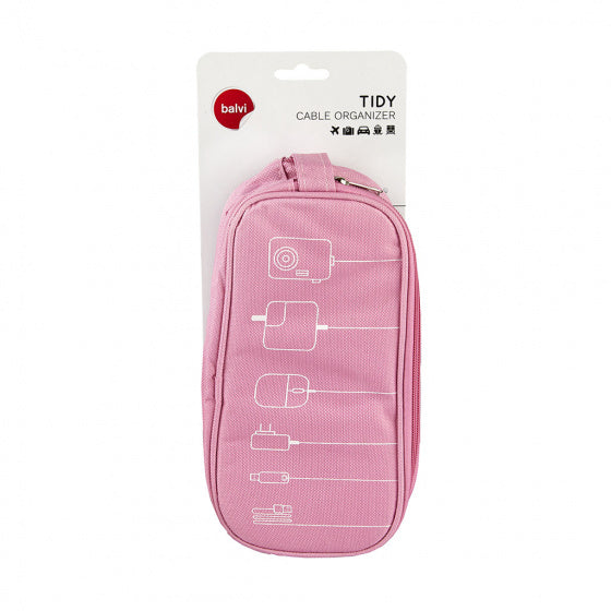 kabelorganizer 22,5 x 10,5 cm polyester roze