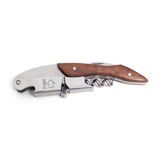 kurkentrekker l'hédoniste 17,8 cm staal/hout zilver