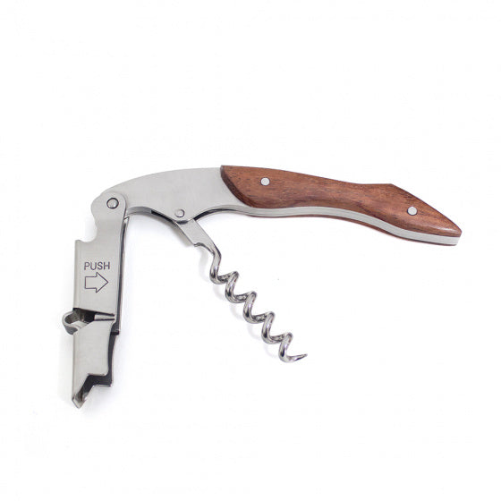 kurkentrekker l'hédoniste 17,8 cm staal/hout zilver