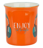 mok koptelefoon 31,2 cl keramiek oranje