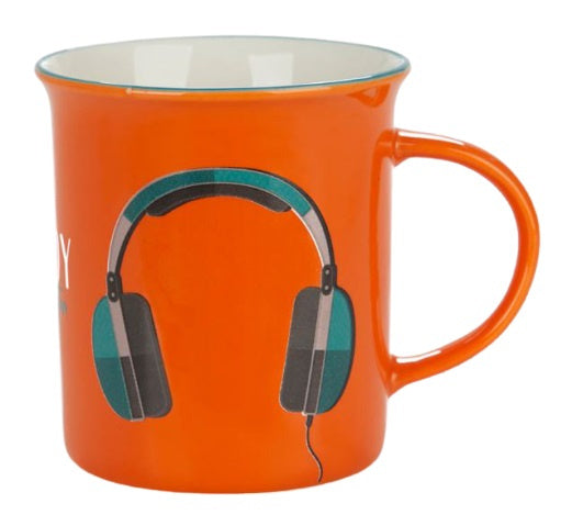 mok koptelefoon 31,2 cl keramiek oranje