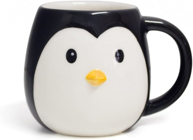 mok Pinguïn 400 ml 10,3 x 14 cm keramiek wit/zwart