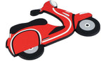 onderzetter scooter 18 x 12,5 cm siliconen zwart/rood