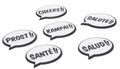 onderzetters Cheers 9,5 cm siliconen wit/zwart 6 stuks