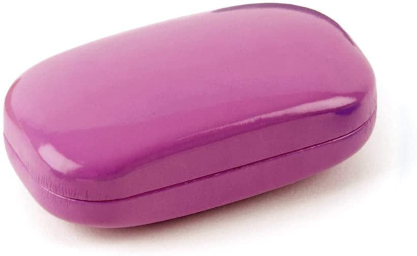 opbergdoosje 3,23 x 8,5 cm kunstleer paars