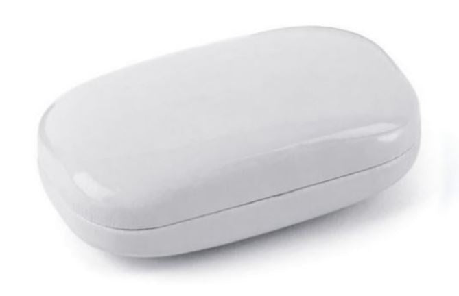 opbergdoosje 3,23 x 8,5 cm kunstleer wit