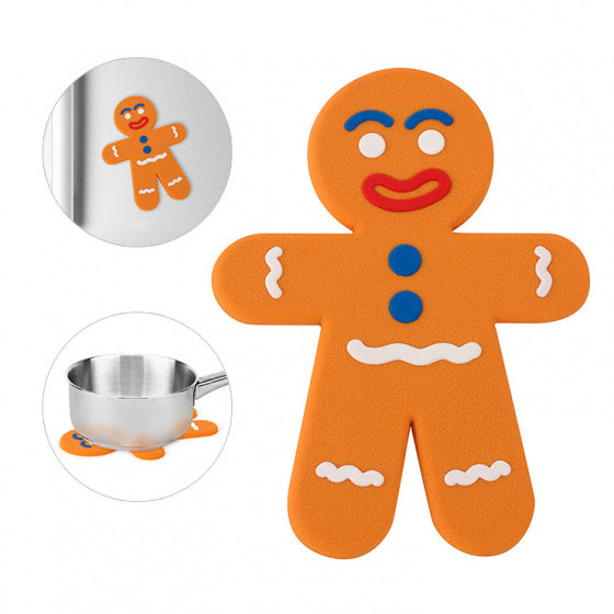 pannenonderzetter magnetisch Man 19 cm siliconen oranje