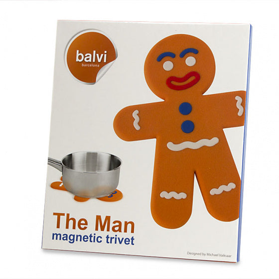 pannenonderzetter magnetisch Man 19 cm siliconen oranje