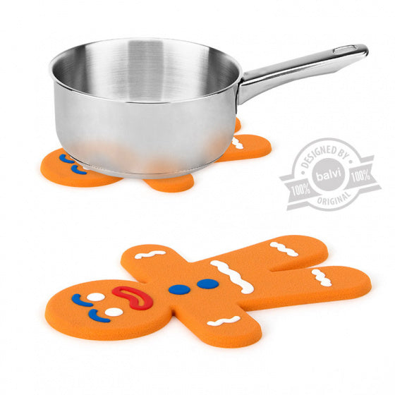 pannenonderzetter magnetisch Man 19 cm siliconen oranje