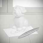 penhouder & papiergewicht Hond polyresin wit