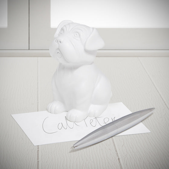 penhouder & papiergewicht Hond polyresin wit