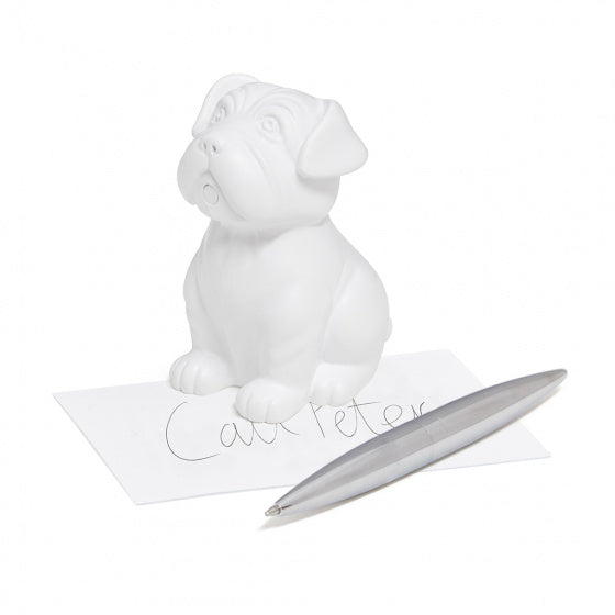 penhouder & papiergewicht Hond polyresin wit
