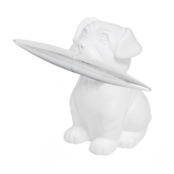 penhouder & papiergewicht Hond polyresin wit
