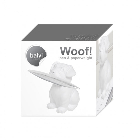 penhouder & papiergewicht Hond polyresin wit