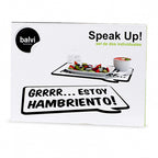 placemats Speak Up! ES 40 x 29 cm PP zwart/wit 2 stuks