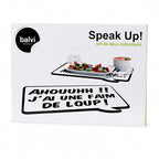 placemats Speak Up! FR 40 x 29 cm PP zwart/wit 2 stuks