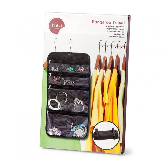 sieradenorganizer Kangaroo Travel 50 x 27 cm PVC zwart