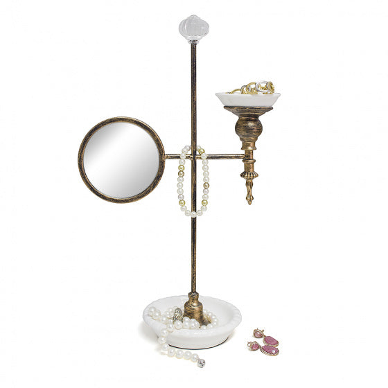 sieradenhouder Boudoir 37,5 x 23,5 cm staal wit/goud