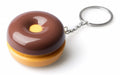 sleutelhanger-pillendoos Donut 4,8 cm ABS bruin