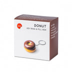 sleutelhanger-pillendoos Donut 4,8 cm ABS bruin