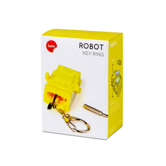 sleutelhanger Robot 3,7 cm RVS groen 4-delig