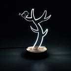 tafellamp Boom led 19,5 x 13 cm hout/acryl bruin