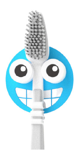 Tandenborstelhouder Emoji 4,7 cm PVC blauw