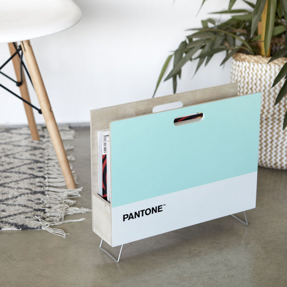 tijdschriftenrek Pantone 28 x 38 x 9 cm hout/metaal blauw