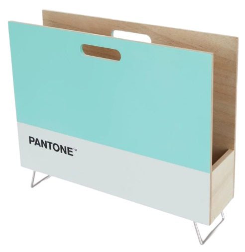 tijdschriftenrek Pantone 28 x 38 x 9 cm hout/metaal blauw