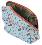 toilettas Bloem dames 12 x 16 x 6 cm polyester blauw