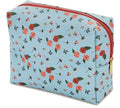 toilettas Bloem dames 12 x 16 x 6 cm polyester blauw