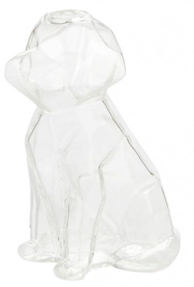 vaas hond 15 x 8 x 10,5 cm glas transparant