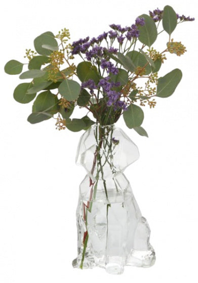 vaas hond 23 x 11 x 13 cm glas transparant