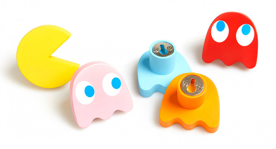 wandhangers Pac-Man 7,5 x 4,5 cm polyresin 5 stuks