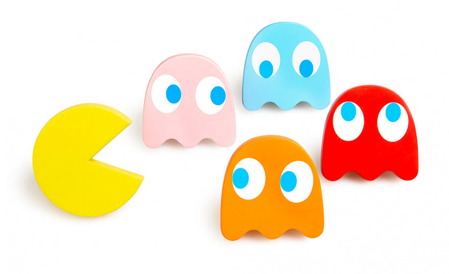 wandhangers Pac-Man 7,5 x 4,5 cm polyresin 5 stuks