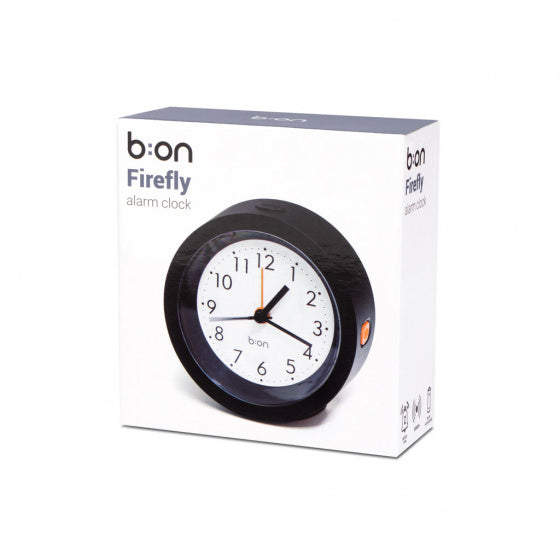 wekker Firefly 10,5 cm ABS zwart/wit