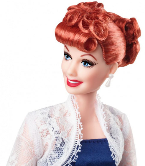 tienerpop Lucille Ball junior 38 cm wit/blauw 7-delig