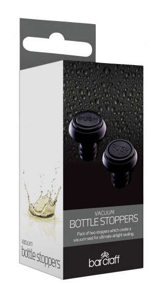 flessenstoppen Deluxe 14 cm zwart 2 stuks