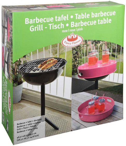 houtskoolbarbecue 46,5 x 63 cm zwart/roze