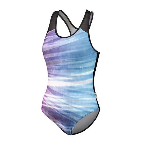 badpak B-cup dames polyamide paars/blauw maat 38