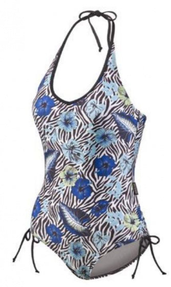 badpak B-cup dames polyamide zwart/blauw/wit maat 44