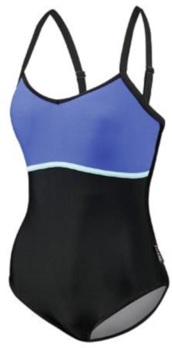 badpak B-cup dames polyamide blauw/zwart maat 36