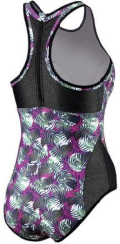 badpak BEactive B-cup dames polyester zwart paars maat 36