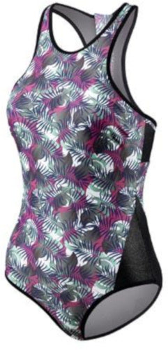 badpak BEactive B-cup dames polyester zwart/paars maat 44