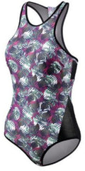 badpak BEactive B-cup dames polyester zwart/paars maat 40