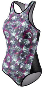 badpak BEactive B-cup dames polyester zwart/paars maat 40