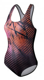 badpak BEactive dames polyamide/elastaan roze/zwart mt 36