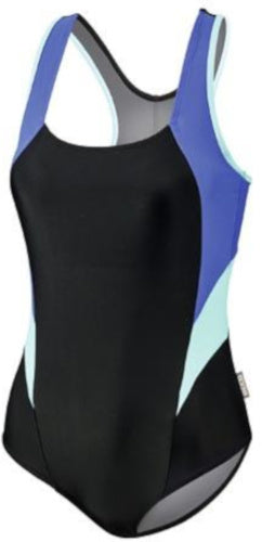 badpak C-cup dames polyamide zwart/blauw maat 40